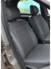 Модельные авточехлы для Renault Logan (2004-2014) из экокожи Premium, серый