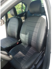 Модельные авточехлы для Renault Logan (2014-н.в.) из экокожи Premium, черный