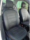 Модельные авточехлы для Renault Logan (2014-н.в.) из экокожи Premium, черный