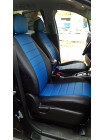 Модельные авточехлы для Chevrolet Captiva (2006-н.в.) из экокожи Premium, черный+синий