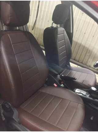 Модельные авточехлы для KIA Ceed I (2007-2012) из экокожи Premium, шоколад