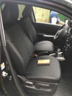 Модельные авточехлы для Suzuki Vitara (2015-н.в.) из экокожи Premium 3D ромб, черный