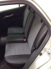 Модельные авточехлы для Toyota Auris I (2007-2012) из экокожи Premium, черный+серый