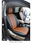 Модельные авточехлы для Hyundai Elantra V MD (2010-2016) из экокожи Premium, черный+коричневый