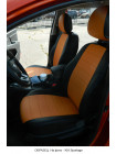 Модельные авточехлы для Honda CR-V (2006-2012) из экокожи Premium, черный+оранжевый