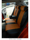 Модельные авточехлы для Honda CR-V (2006-2012) из экокожи Premium, черный+оранжевый