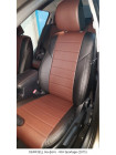 Модельные авточехлы для Chevrolet Aveo (2003-2012) из экокожи Premium, черный+шоколад