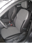 Модельные авточехлы для Skoda Octavia A7 (2013-н.в.) из экокожи Premium, черный+серый