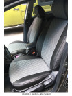 Модельные авточехлы для Honda CR-V III (2006-2012) из экокожи Premium 3D ромб, черный+серый