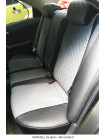 Модельные авточехлы для Honda CR-V III (2006-2012) из экокожи Premium 3D ромб, черный+серый