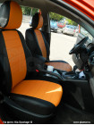 Модельные авточехлы для Hyundai Elantra V MD (2010-2016) из экокожи Premium, черный+оранжевый
