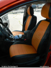 Модельные авточехлы для Hyundai Elantra V MD (2010-2016) из экокожи Premium, черный+оранжевый