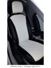 Модельные авточехлы для Honda CR-V III (2006-2012) из экокожи Premium 3D ромб, черный+белый