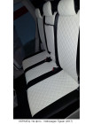 Модельные авточехлы для Nissan Almera Classic (2006-2013) из экокожи Premium 3D ромб, черный+белый