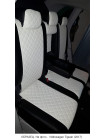 Модельные авточехлы для Honda CR-V III (2006-2012) из экокожи Premium 3D ромб, черный+белый
