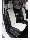 Модельные авточехлы для Honda CR-V III (2006-2012) из экокожи Premium 3D ромб, черный+белый