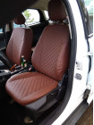Модельные авточехлы для FIAT Ducato (2006-н.в.) 3 места из экокожи Premium 3D ромб, коричневый