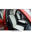 Модельные авточехлы для Lada (ВАЗ) XRAY из экокожи Premium, черный+белый